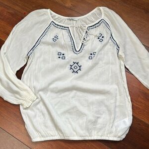 Embroidered White Blouse